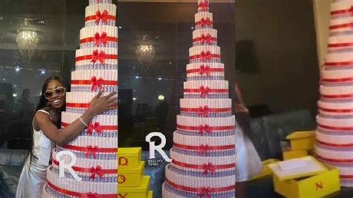 
BBNaija Season 7: Doyin’s fans gift her a huge money cake and truckload of gifts 
